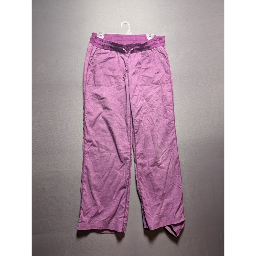 Prana Pants Womens Small Purple Heathered Drawstring Waist Casual Wide Leg